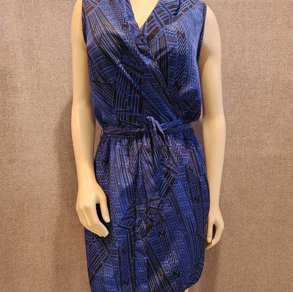Ladies summer dress black/blue - Picture 1 of 7